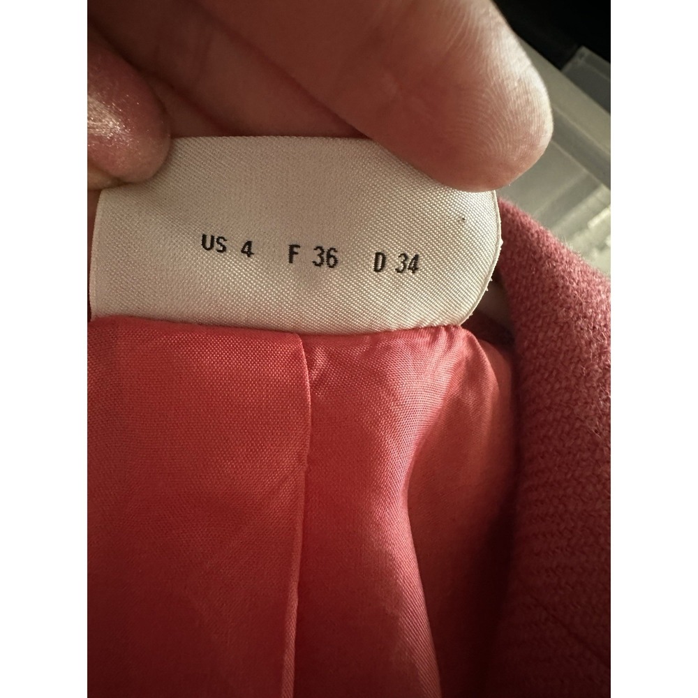 Akris Punto Coral Pink Wool Cashmere Blazer Jacket 4 Origami Pleated Buckle READ - Picture 7 of 14